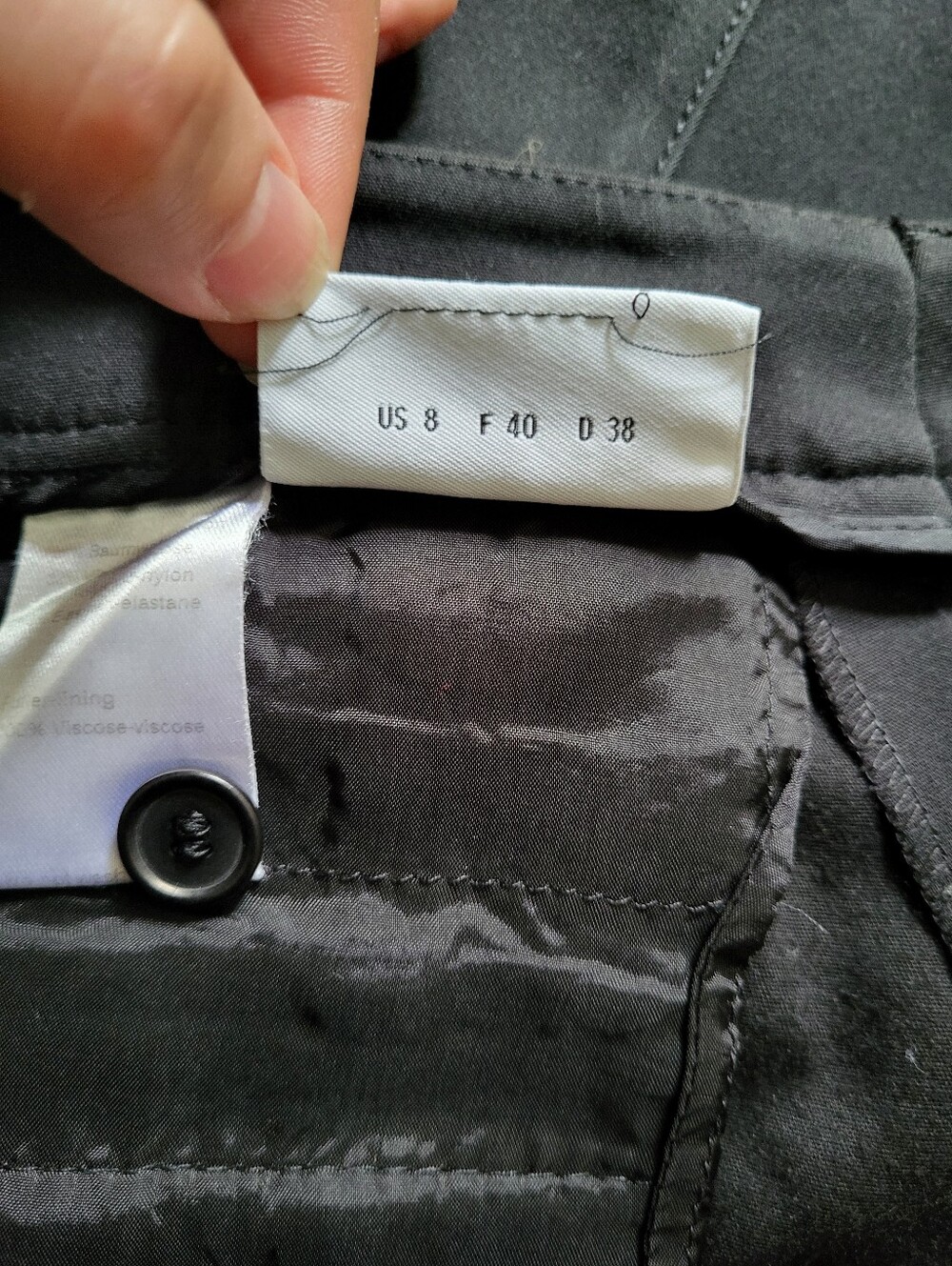 Akris Punto Black Cotton Blend Slim Leg Ankle Pants Zip Pockets Women's Size 8 - Picture 3 of 6